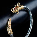 6mm Golden & Silver Metallic Draco Cuff  Bangle