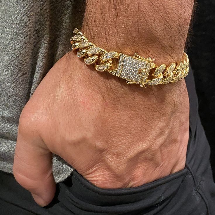 iced out luxury mens bracelet